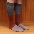 thumbnail image 4 of BambooMN Women's Rayon from Bamboo Fiber Classic Casual Crew Vintage 3 Color Stripe Socks - 2 Pair Value Pack, 4 of 5