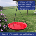 thumbnail image 4 of Backyard Essentials Bird Bath Hanging Birdbath Cardinal Red for Bird Feeders, 4 of 8
