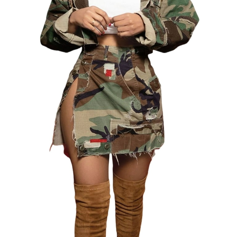 Army print skirt discount