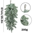 thumbnail image 3 of 2 Pcs Artificial Christmas Teardrop Swag, 26" Faux Norfolk Pine Teardrop Door Swag, Real Touch Greenery Pine Wreath Staircase Swags for Xmas Holiday Door Mantle Fireplace Decor Indoor Outdoor, 3 of 8
