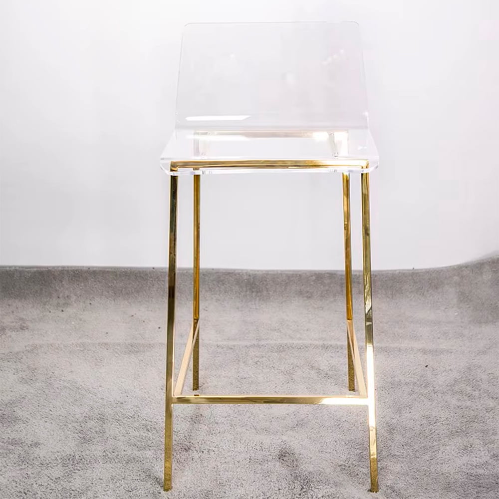 Heavenly Collection Clear & Gold Counter Stool