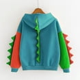 thumbnail image 3 of Womens Kawaii Sweatshirt Cartoon Dinosaur Hoodies Cute Tops Color Block Long Sleeve Pullover Shirts, 3 of 4