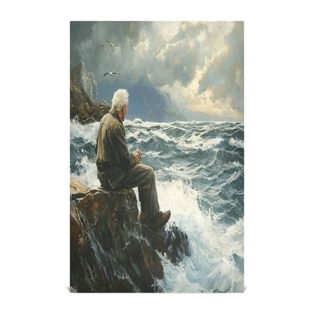 

WOBOGO The Old Man and The Sea Kitchen Towel 6 Piece Large Cotton Dishcloth Premium Absorbency Set with Hanging Loop