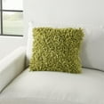 thumbnail image 5 of Mina Victory Shag Chindi Short Cut Square Polyester Throw Pillow in Lime Green, 5 of 6