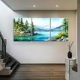 thumbnail image 4 of 3pcs Tahoe Lake and Sierra Nevada Mountains Wall Art Set | Frameless Canvas Prints, Ideal for Home Office, Living Room, Bedroom, and Restaurants, Christmas and New Year Gift, Art Deco and Retro Styl, 4 of 4