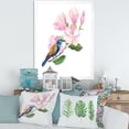 thumbnail image 3 of Designart 'Blue Bird Sitting On A Pink Magnolia' Traditional Framed Art Print, 3 of 4