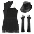 thumbnail image 5 of TiaoBug Women Sparkly Sequin Latin Jazz Dance Outfit Sleeveless Leotard Ballroom Dance Dress Black L, 5 of 6