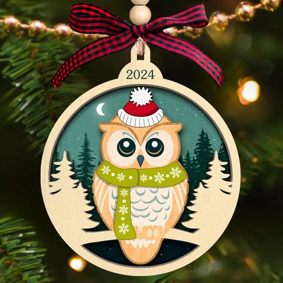 Owl Ornament - Owl Gifts for Women, Men, Girls - Wood Ornament 2025