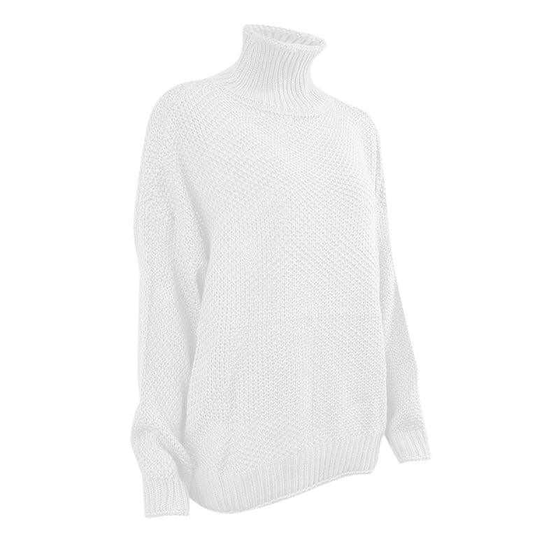 Women's Knit Oversized Sweater Casual Solid Tops Knitting Long