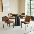 thumbnail image 5 of CHITA Modern Dining Chairs Set of 3 Metal Legs Dining Chair, Faux Leather in Saddle Brown, 5 of 8