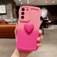 thumbnail image 3 of for Samsung Galaxy S22+ Plus Case, Cute Kawaii 3D Love Heart Gradient Color Curly Wave Frame Camera Lens Cover Shockproof Soft Silicone S22 Plus Phone Case 6.6" for Women (Hot Pink), 3 of 6