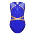 thumbnail image 3 of YONGHS Girls Sleeveless One Piece Gymnastics Leotards Tumbling Ballet Dance Unitard Bodysuit Blue 12, 3 of 7