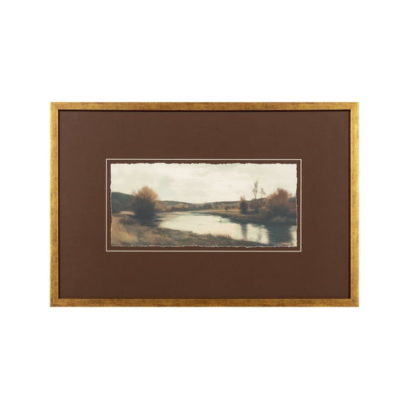 My Texas House By the River Painting 30x20 Framed Wall Art