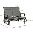 thumbnail image 2 of JERFIT 2-Person Outdoor Patio Glider Bench with Steel Frame, 500+ lb Capacity, Breathable Mesh Loveseat for Garden, Porch & Backyard, Gray, 2 of 9