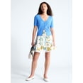 thumbnail image 3 of Free Assembly Women's and Women’s Plus Tiered Cotton Mini Skirt with Lace Trim, Sizes XS-4X, 3 of 6