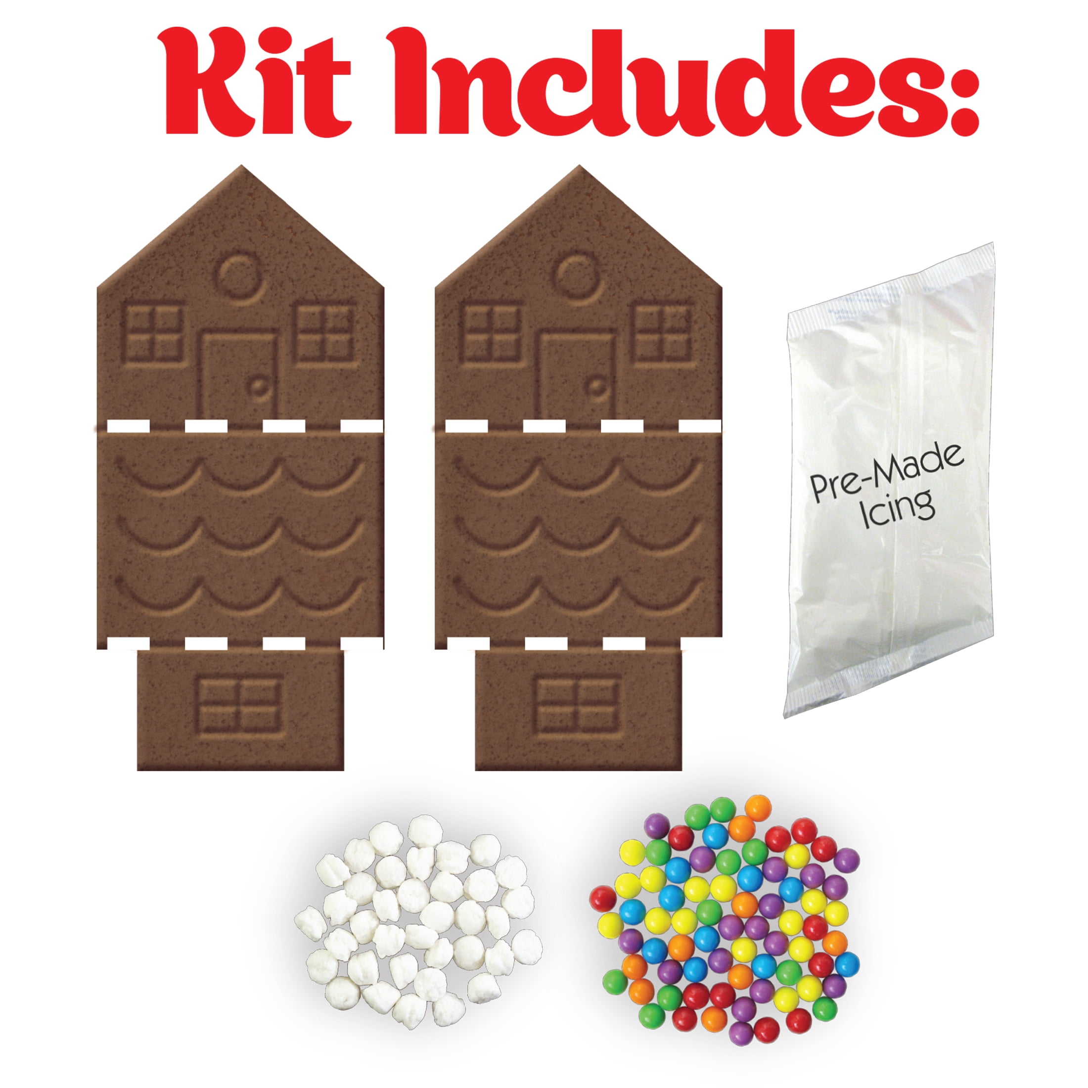 (2 pack) Swiss Miss Chocolate Flavored Build It Yourself Cookie Mini House Kit, 7 oz, Contains Wheat, Eggs, Soy, Milk