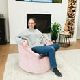 thumbnail image 4 of Big Joe Milano Bean Bag Chair for Kids, Teens, Adults, Ultra-Soft Mauve Plushie Polyester Blend, Lightweight Seat for Reading Nook and Gaming, 2.5 foot Refillable, 4 of 9