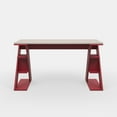 thumbnail image 4 of Ada Home Decor Furniture 3 Tier Light Mocha Burgundy Dearborn Modern Desk, 4 of 7