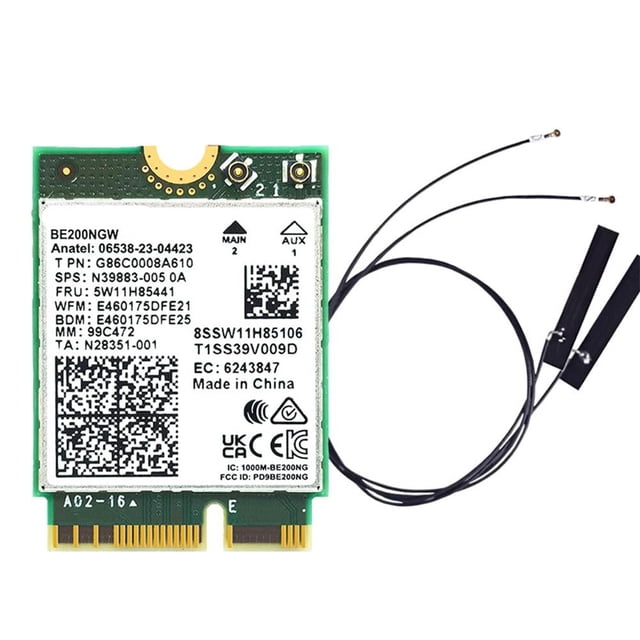 Tarjeta WiFi 7 Intel BE200 BE200NGW NGFF WiFi 7Bluetooth 5.4 con procesador interno