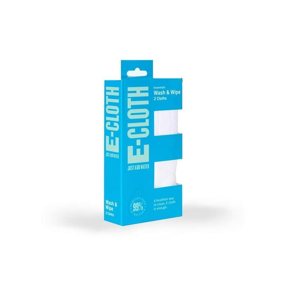 E-Cloth Wash & Wipe Microfiber Dish Cloth, 1 Blue Trim & 1 Red Trim, 2 Count