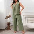 thumbnail image 2 of CLOISE Two Piece Set Women Sleeveless Plus Size Outfits Lounge Sets Tank Tops Wide Leg Pants Beach Vacation Clothes, 2 of 8