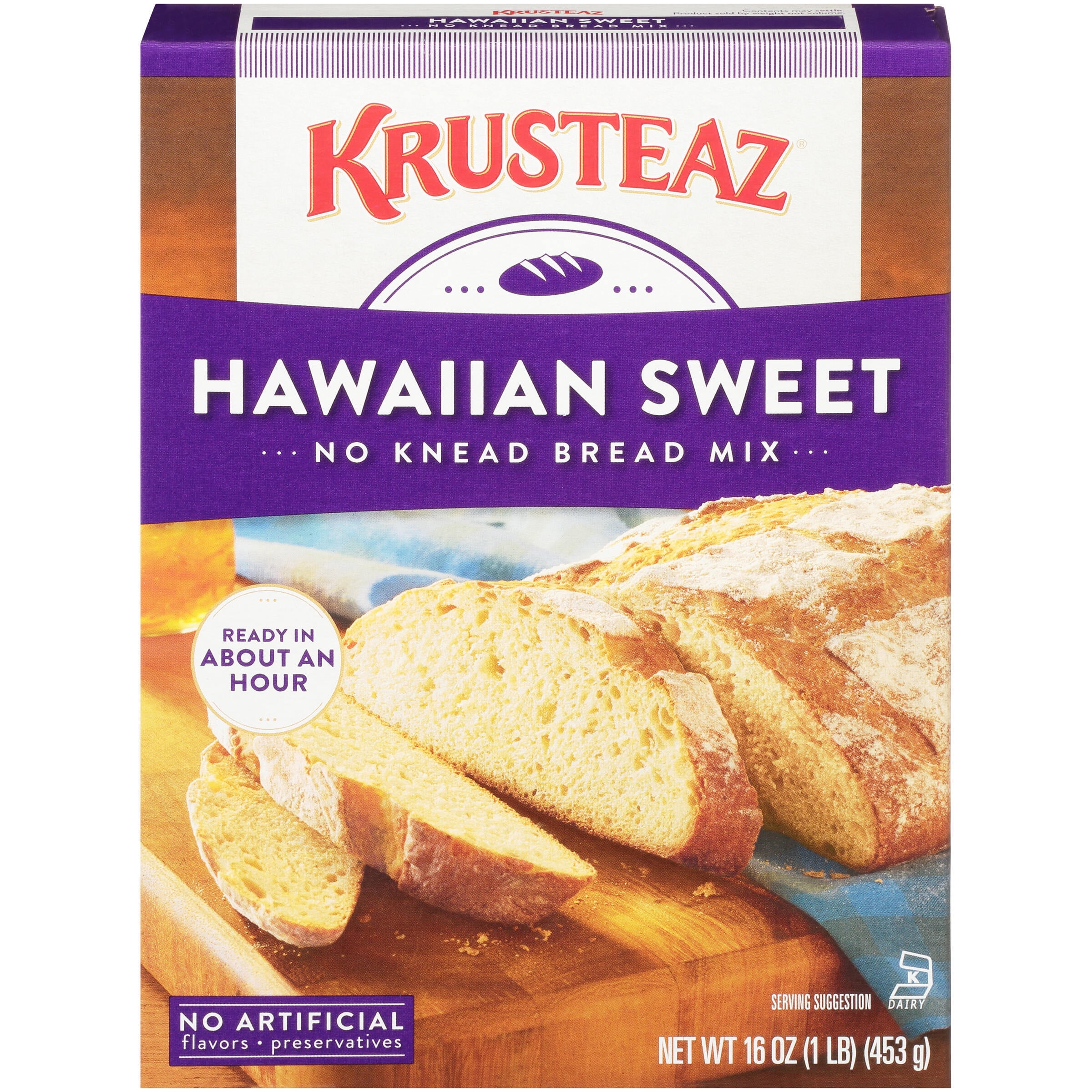 Krusteaz® Hawaiian Sweet No Knead Bread Mix 16 oz. Box - Walmart.com ...