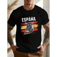 thumbnail image 1 of Men'S Spain Bull Flag Graphic T-Shirt - Black Casual Short Sleeve Tee with Bold Yellow & Red Design - Breathable & Comfortable Fabric - Perfect Gift for Sports Fans, Everyday Tshir, 1 of 5