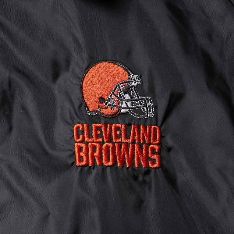 Men's Black Cleveland Browns Coaches Classic Raglan Full-Snap