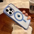 thumbnail image 3 of Luxury Magsafe Magnetic Wireless Charge Clear Acrylic Case For iPhone 15 14 Plus 13 12 Mini 11 Pro Max Candy Color Bumper Cover, 3 of 5