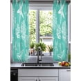 thumbnail image 2 of Teal Coastal Sheer Curtains 39 Inch Length 2 Panels Set for Living Room/Bedroom, Nautical Beach Starfish Coral Summer Kitchen Curtains Grommet Semi-Sheer Curtains Drapes Window Treatments 27.5"x39"x2, 2 of 7