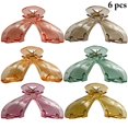 thumbnail image 2 of 6 Pcs Pince à Cheveux Transparente en Plastique Grande Pince à Cheveux Claire, 2 of 10