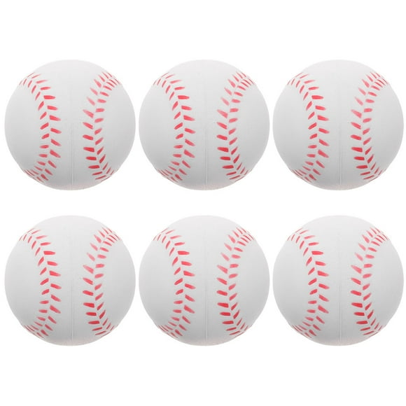 6pcs Pu Foam Baseballs For Kids Indoor Training Set For Beginners Baseball Ball Practice Baseballs Training Baseball Sports Training Balls