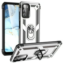 Feishell Hybrid Armor Phone Case for Samsung Galaxy A03s,Military Grade Shockproof 360 Rotatable Metal Ring Holder Kickstand Support Magnetic Car Mount Dual Layer Protective Phone Cover,Silver
