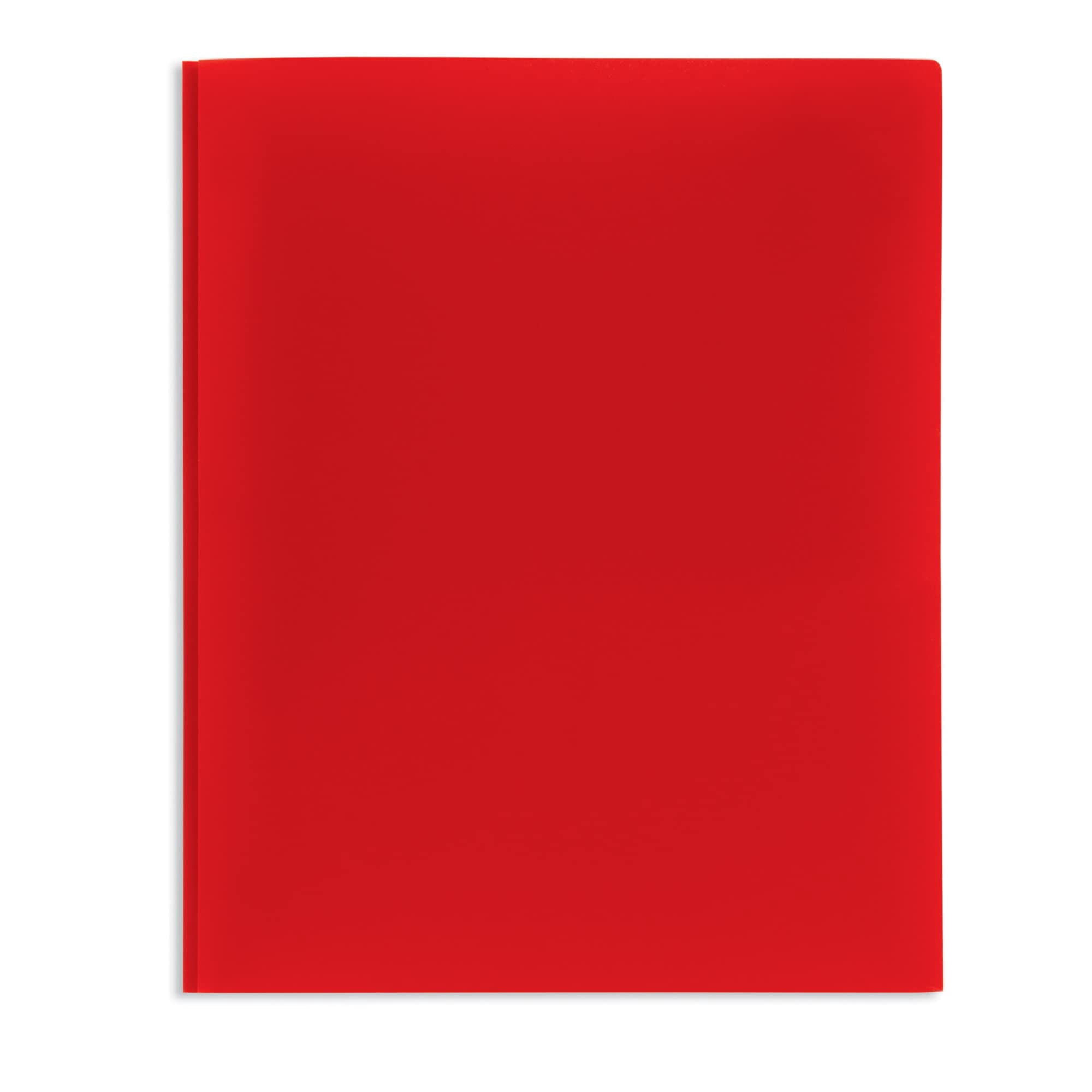 Office Depot® Brand 2-Pocket School-Grade Poly Folders With Prongs, 8-1/2" x 11", Assorted Colors, Pack Of 48