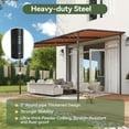 thumbnail image 6 of Aoxun 10x12 Lean to Gazebo Outdoor Pergola with Water Resistant & UV-Resistant, Wall-Mounted Canopy Sloped Roof Awning for Patio Backyard, Deck, or Garden Khaki, 6 of 10