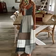 thumbnail image 4 of Geometric Abstract Art Black Brown Grey Sleeveless Dress Loose Women's Dress Dresses Luxury Evening Dresses, 4 of 9