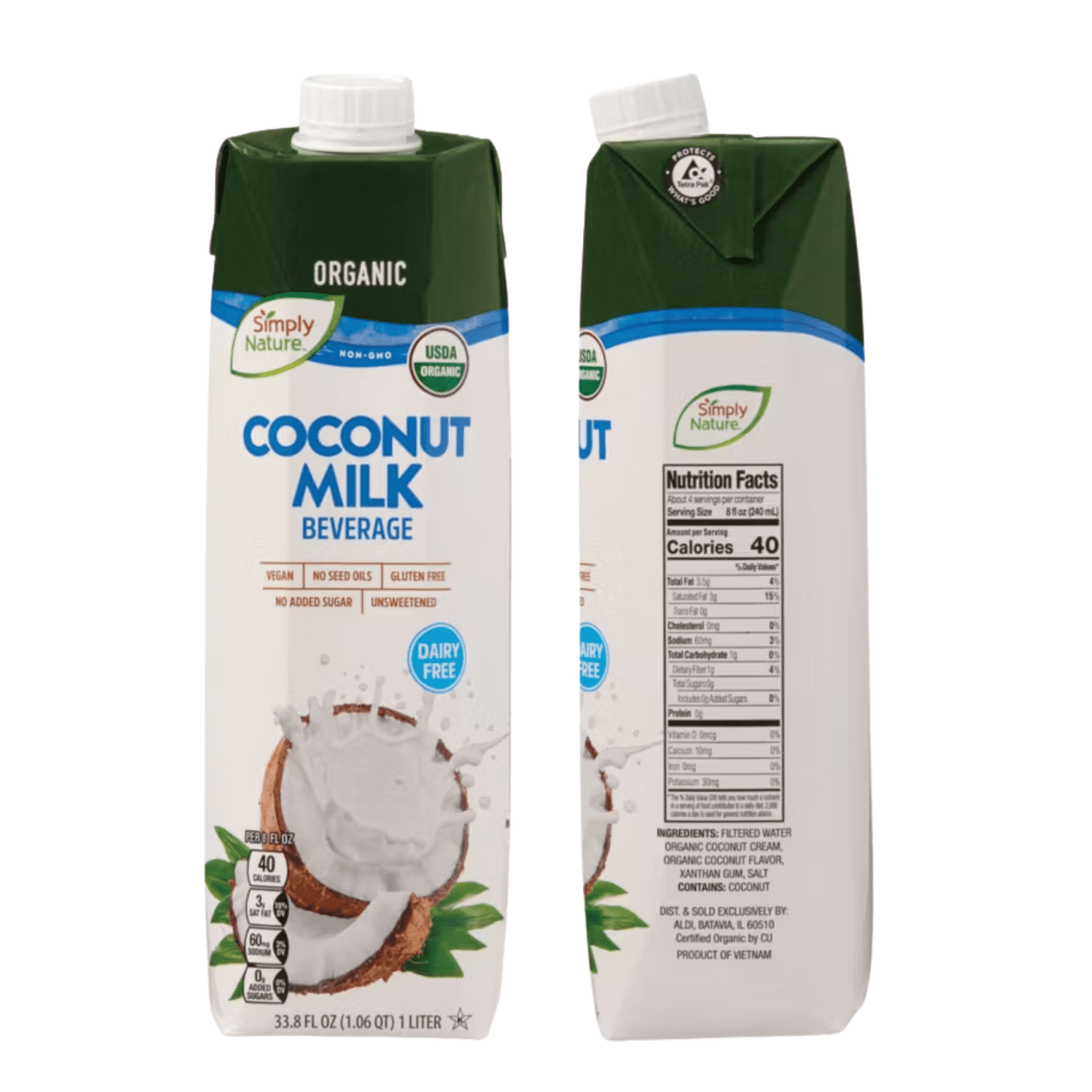 Simply Nature Organic Dairy Free Coconut Milk Beverage, 3 PK, 1 L