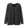 thumbnail image 2 of Ounisa Women's Casual Lightweight V Neck Batwing Sleeve Knit Top Loose Pullover Sweater, 2 of 3