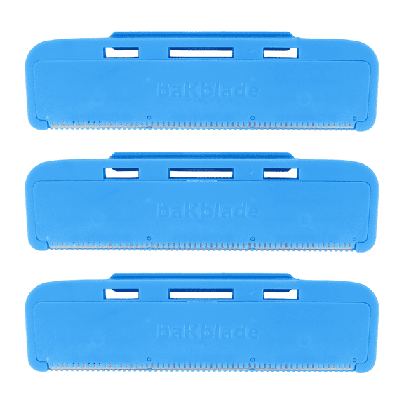 BakBlade 1.0 Back Shaver Refill Cartridges for Men, 3 Extra-Wide Wet & Dry Razor Blades