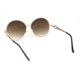 thumbnail image 4 of Womens Oversize Round Inlay Tortoise Metal Rim Fashion Sunglasses Gold - Brown, 4 of 4