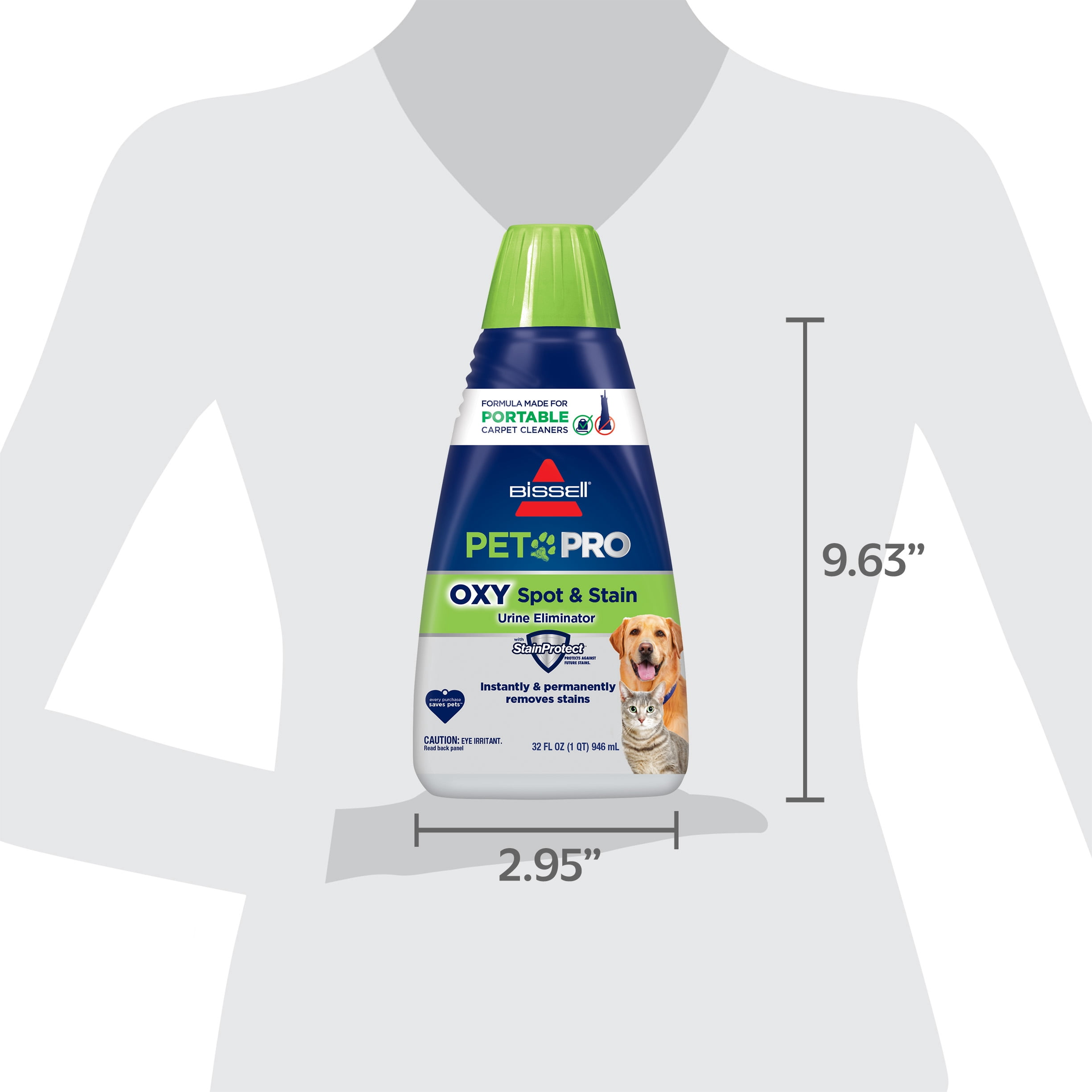 Bissell PET PRO OXY Spot & Stain Formula for Portable Carpet Cleaners 2034