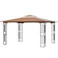 thumbnail image 4 of KAMEROUT 13'x11' Patio Gazebo, Double Tiered outdoor gazebo with Mosquito Nettings for Backyard, Garden, Lawn, Brown, 4 of 12