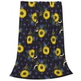 thumbnail image 2 of Fuzoiu Sunflowers Print Ultra-Soft Micro Fleece Blanket,All Seasons Flannel Throw, Lightweight Blanket for Bed, Sofa, Couch, Movie Night, Camping, and Travel-50"x40", 2 of 7