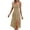 Khaki, variant on Nmnitkp 2025 Women's Summer Beach Dress Crew Neck Cap Sleeve Smocked Floral Dress Flowy Short Dress Boho Flared Midi Dresses