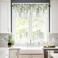 thumbnail image 3 of Eucalyptus Leaves Sage Green Kitchen Curtains Set, Farmhouse Valances Curtains Tier Rod Pocket Half Window Curtain 36 Inch Length, Spring Summer Herb Plant Curtains for Living Room Bedroom, 3 of 6
