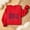 Red, variant on Lumosvexa Summer Plain Short Shirt Sleeved Womens Casual T-Shirt Top Relaxed T-Shirt Red Size L