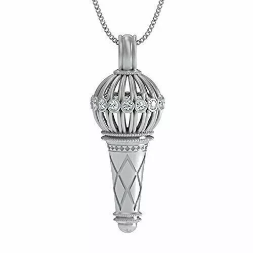 1.5Ct Round Cut Lab-Created Diamond Hanuman Gada Pendant 14k White Gold Plated