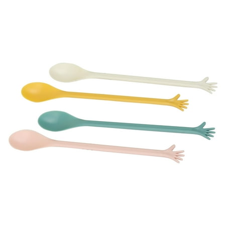 

xinhuadsh Mixing Spoons Reusable 4Pcs/Set Long Handle Teaspoon Stirring Spoon Tasteless Fashion for Kitchen