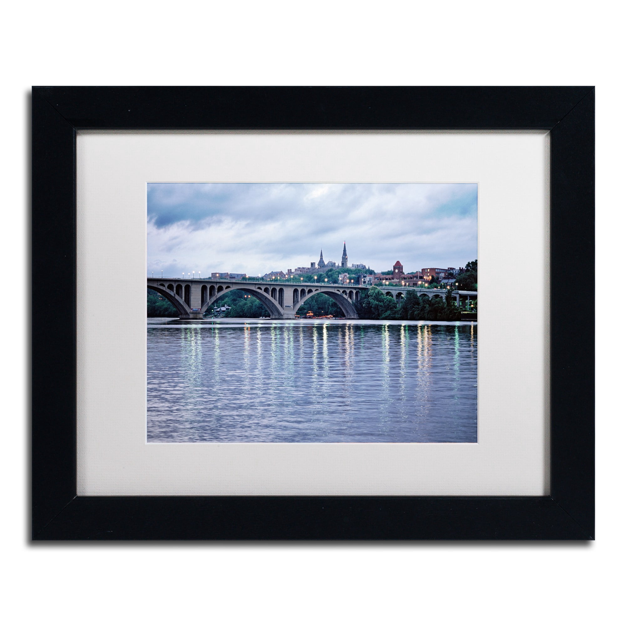 Trademark Fine Art "Georgetown-Key Bridge" Canvas Art by Gregory O'Hanlon, White Matte, Black Frame