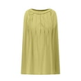 thumbnail image 4 of Lenpel Summer Tank Tops for Women Sleeveless Boat Neck Pleated Front Loose Tunic Shirts Trendy Casual Blouses, 4 of 6